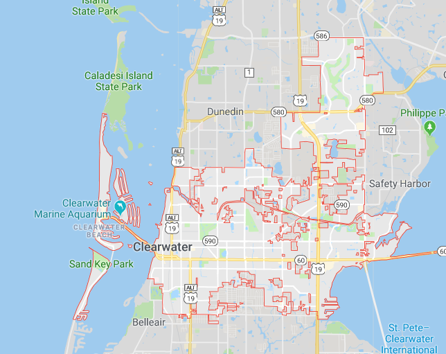 Clearwater Computer Repair near me tampa map